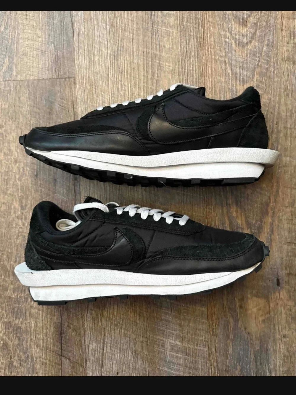 Sacai x Nike LDWaffle Black Nylon White